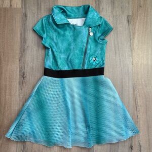 Disney Descendants 3 Teal and Black Casual Kids  Size S 6 Dress